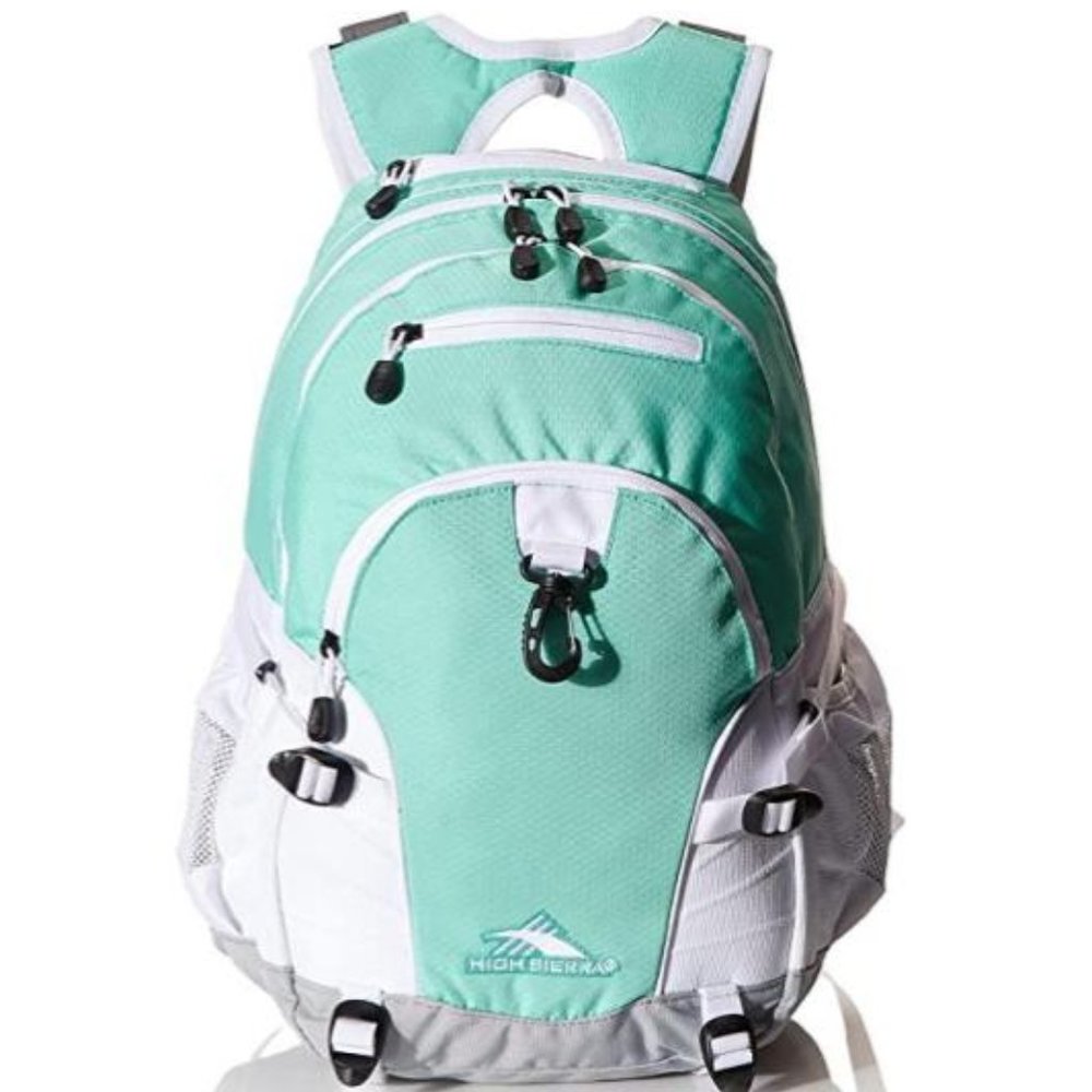 NWT High Sierra Backpack Waterproof School Hike Laptop Books Teal White Gray